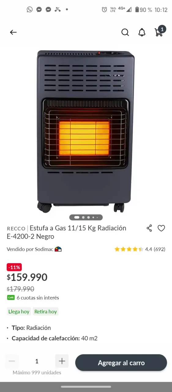 Estufa a gas infrarroja Recco E-4200-2 - 2