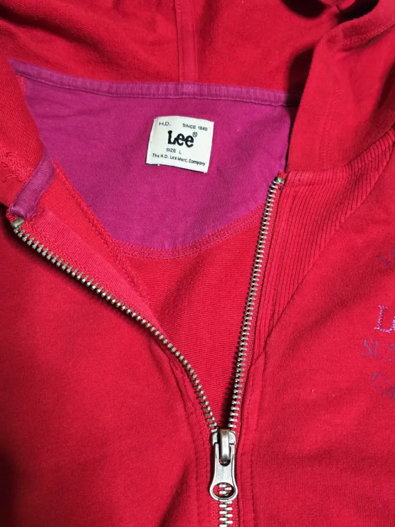 Polerón rojo con capucha Lee para mujer - 2