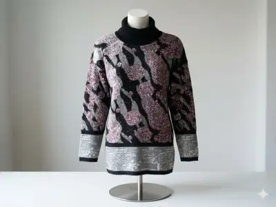 Suéter de cuello alto con diseño floral - miniatura 1