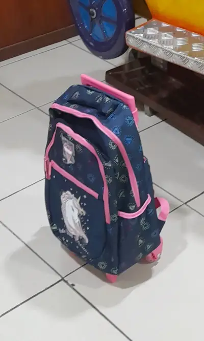 Mochila escolar con ruedas unicornio - miniatura 2