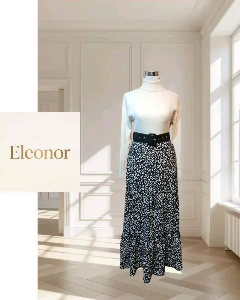 Falda larga animal print