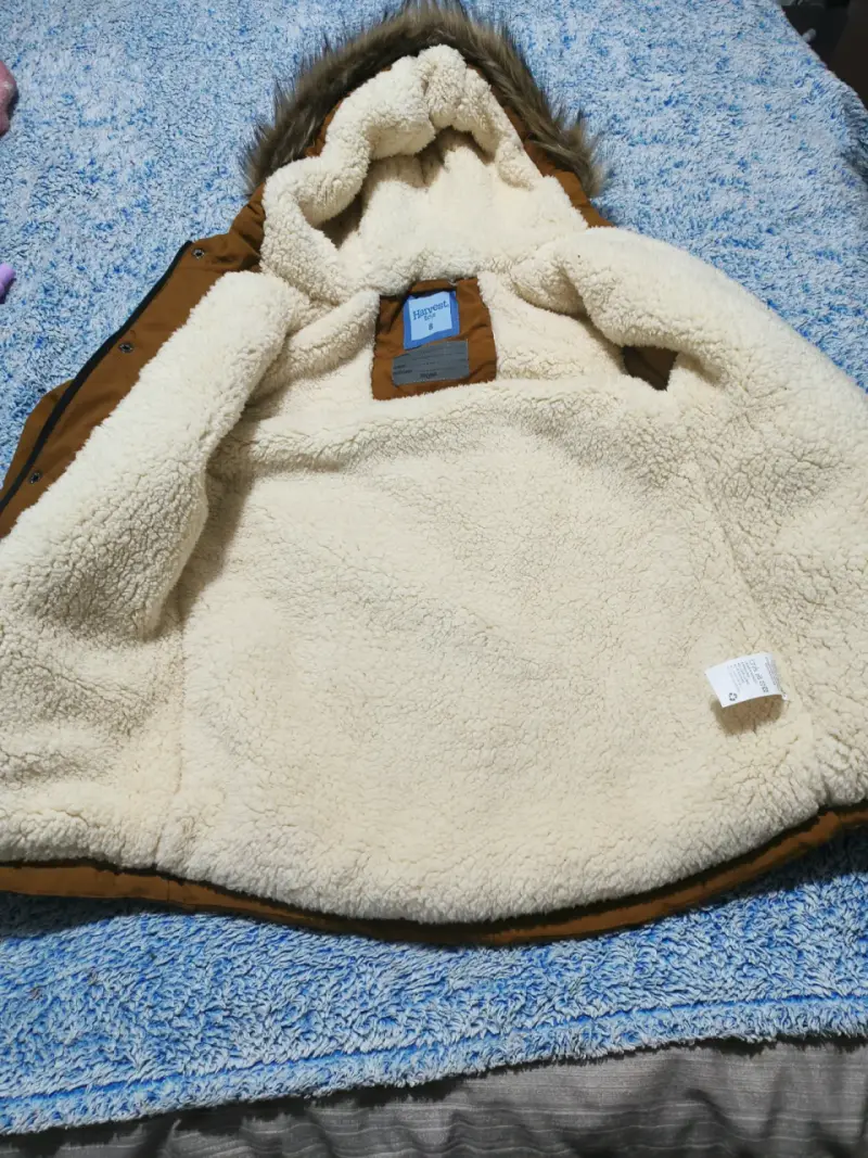 Parka marrón con capucha de piel sintética - 2