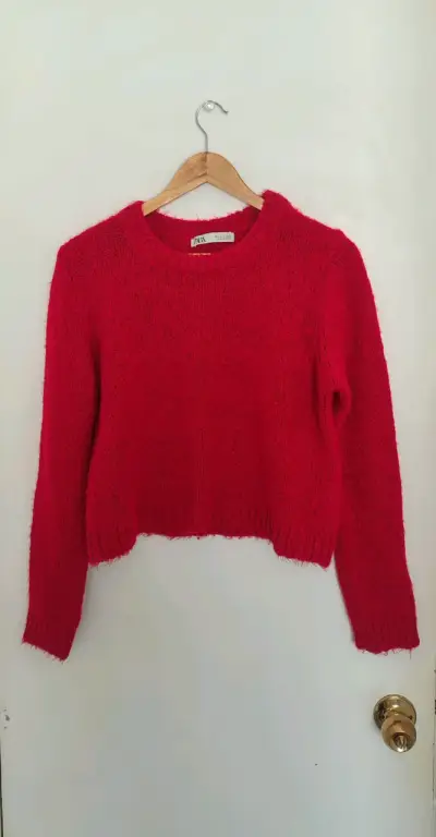 Suéter rojo Zara de lana suave - miniatura 1