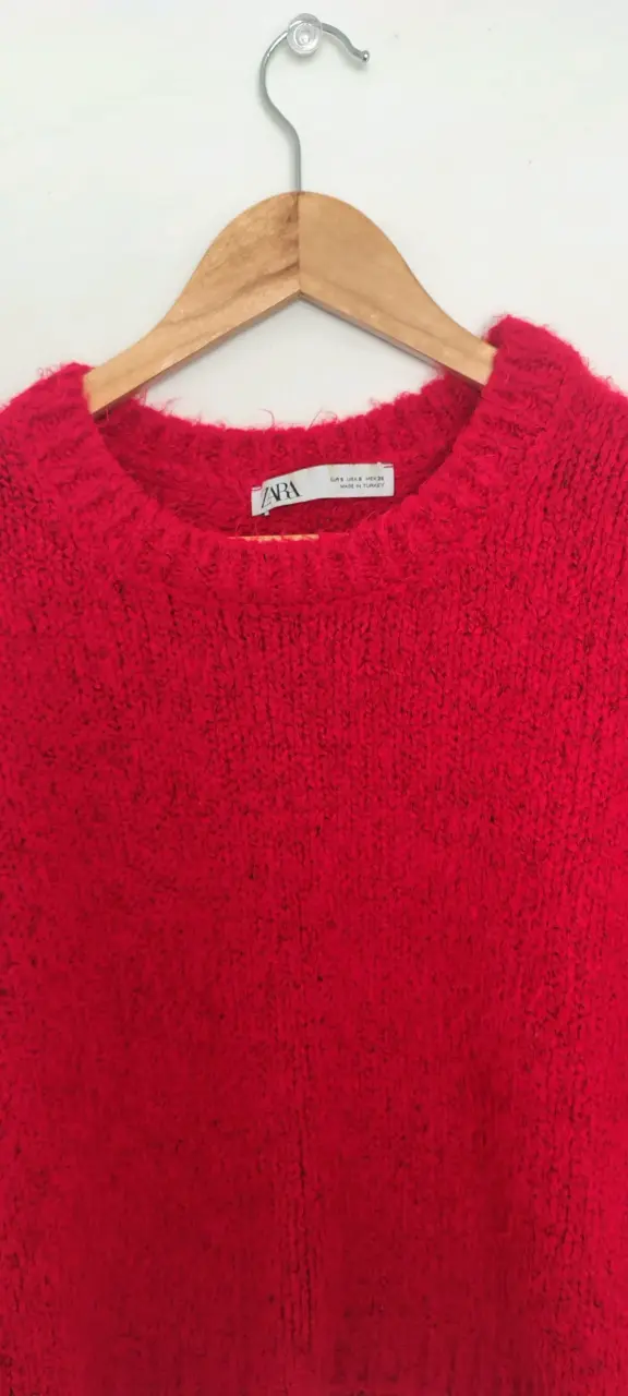 Suéter rojo Zara de lana suave - 2
