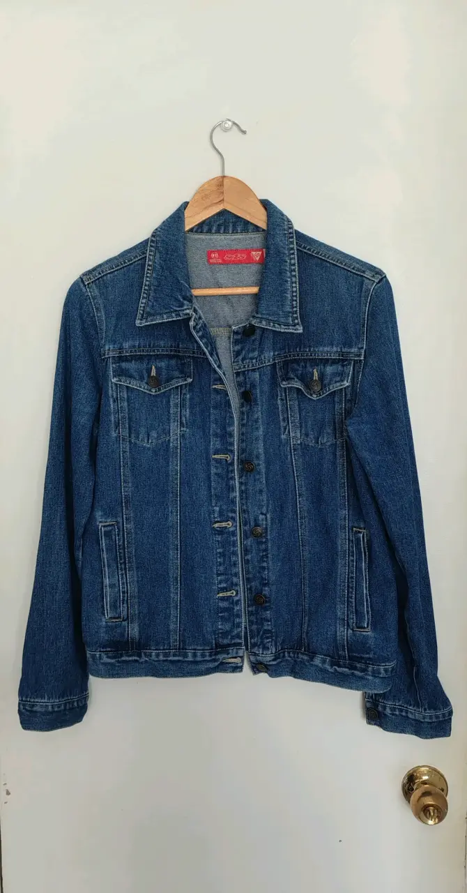 Chaqueta de mezclilla azul para mujer