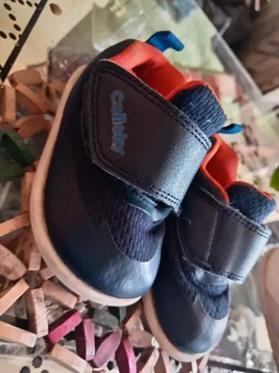 Zapatillas de bebé Colloky azul y naranja - miniatura 1