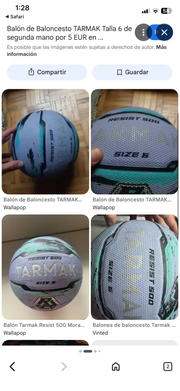 Balón de baloncesto Tarmak Resist 500