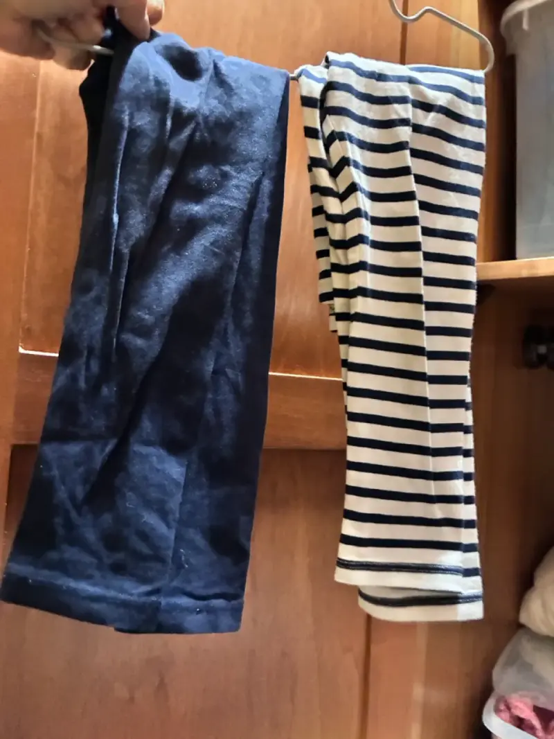 Pack de 2 leggings azul y rayado, H&M