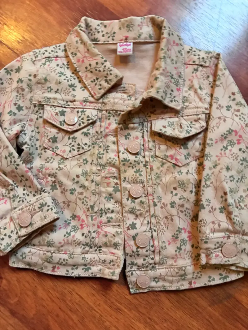 Chaqueta infantil floral beige 18 meses