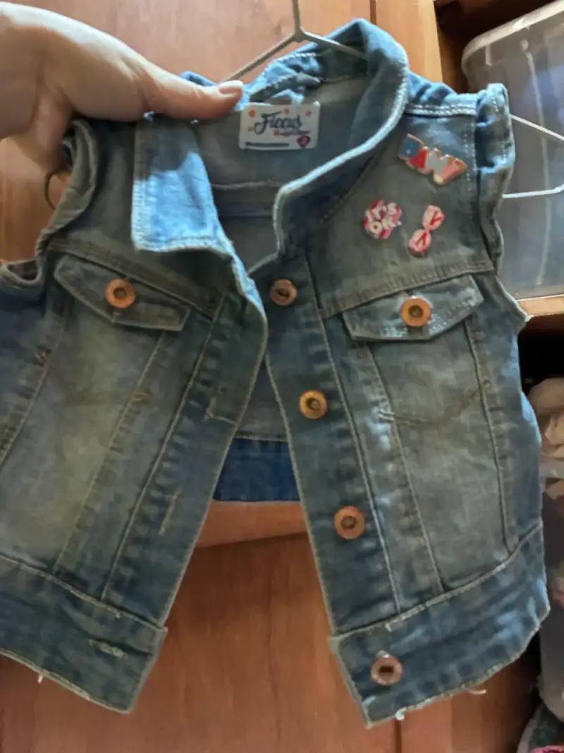 Chaqueta sin mangas de mezclilla o jeans T2 niña