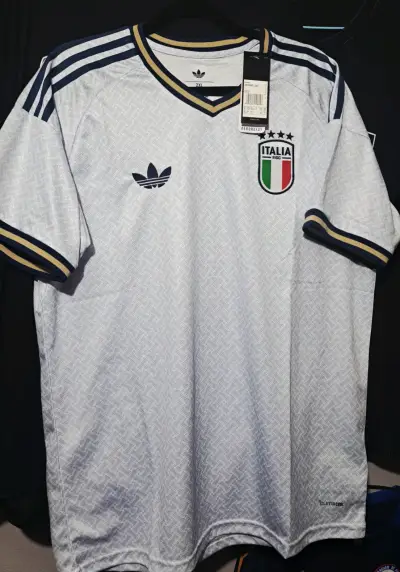 Camiseta Adidas Italia estilo retro blanca - miniatura 1