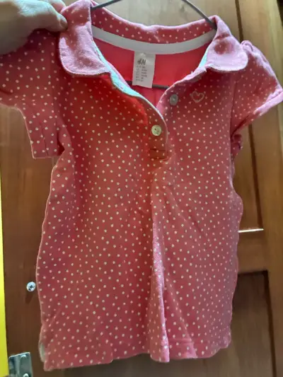 Polera infantil H&M rosado con lunares - miniatura 1