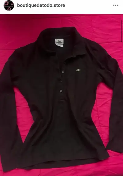 Polera Lacoste negra manga larga - miniatura 1