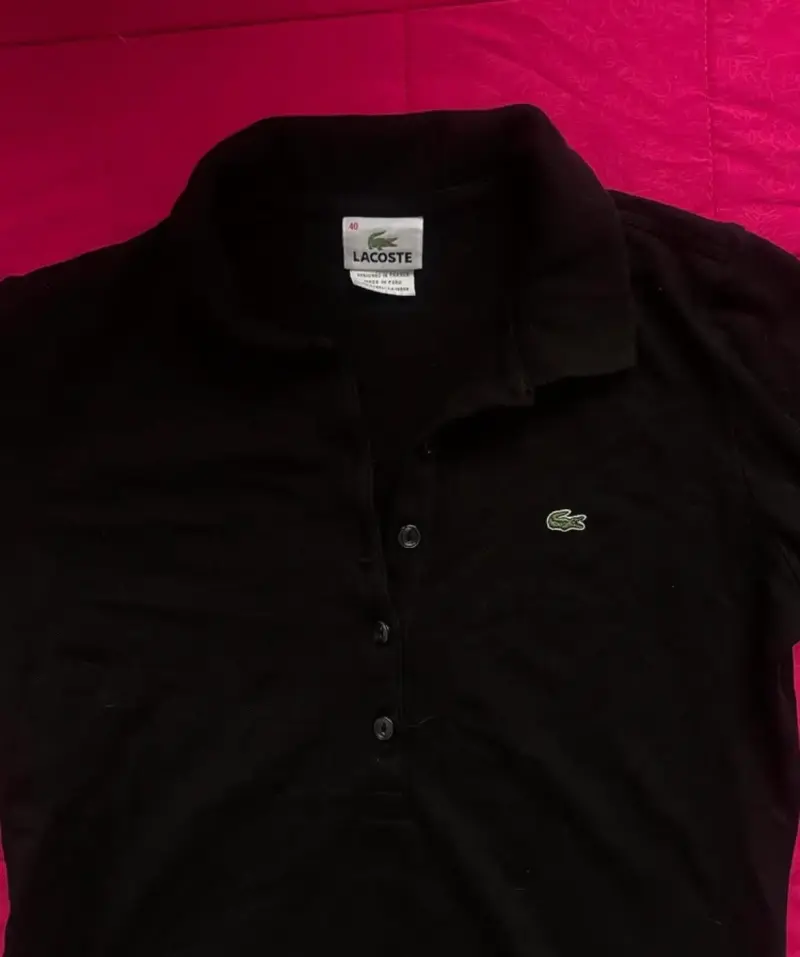 Polera Lacoste negra manga larga - 2