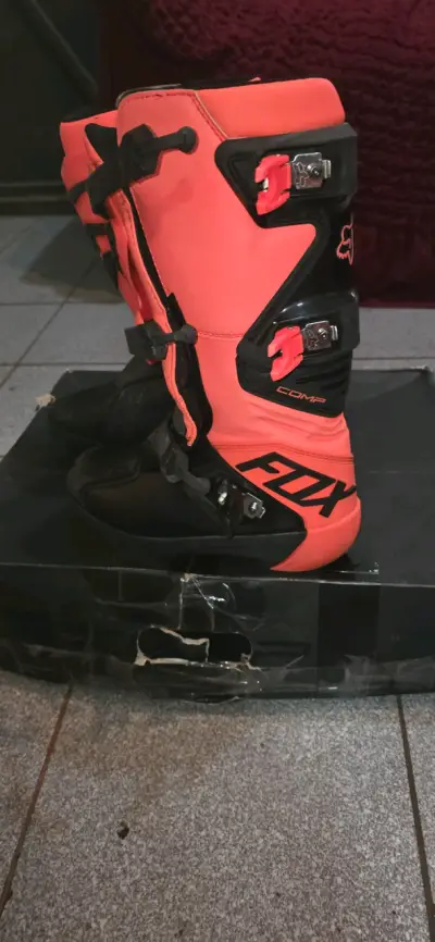Botas de motocross Fox Comp negras y rojas - miniatura 2