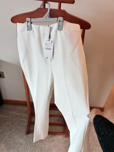 Pantalones Zara blancos de mujer talla M - miniatura 1