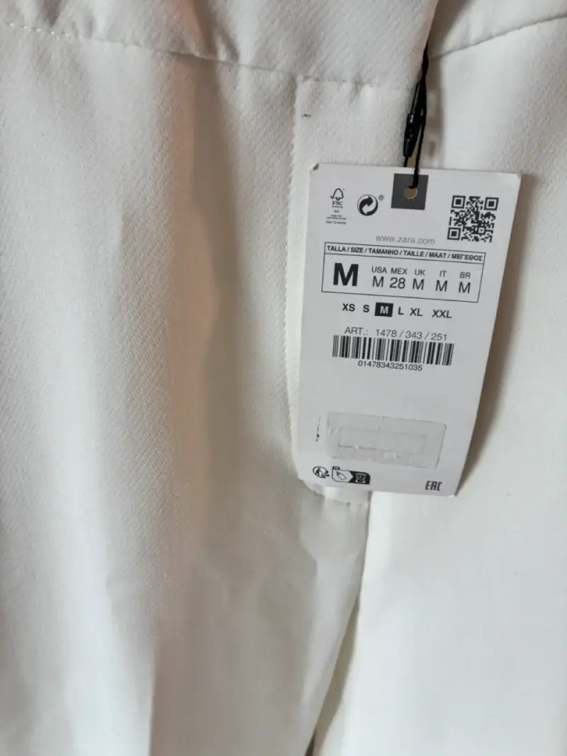 Pantalones Zara blancos de mujer talla M - 2