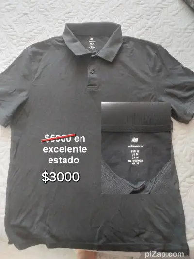 Polera polo negra H&M en buen estado - miniatura 1