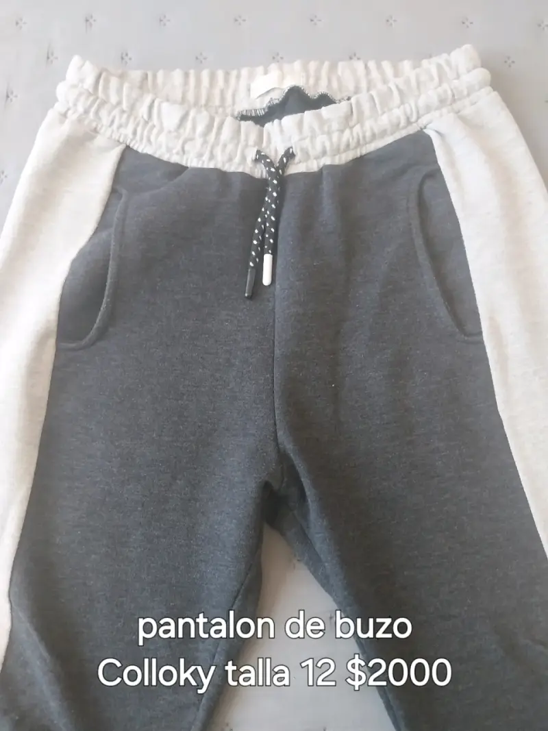 Pantalón de buzo Colloky talla 12 gris