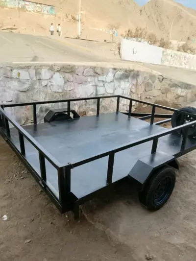 Carro de arrastre metálico con rueda de repuesto - miniatura 2