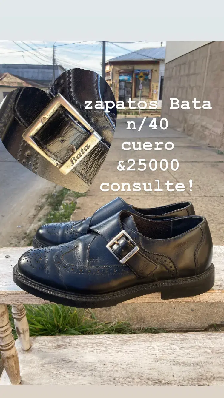 Zapatos de cuero Bata con hebilla talla 40