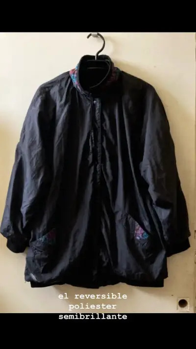 Chaqueta vintage reversible paño/nylon - miniatura 2