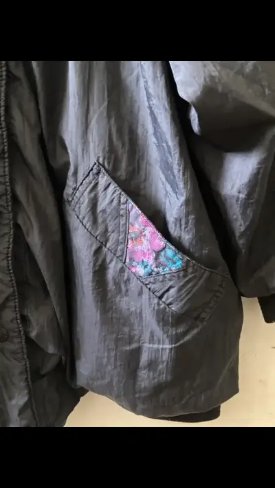 Chaqueta vintage reversible paño/nylon - miniatura 4