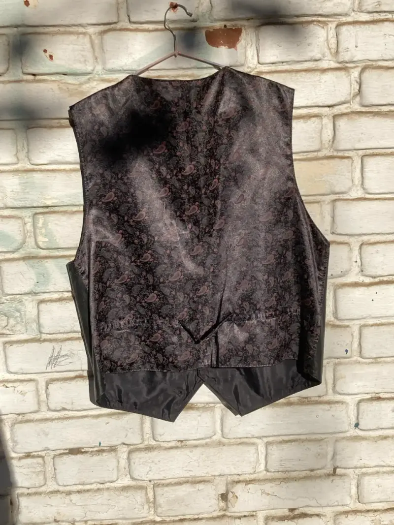 Chaleco de cuero negro unisex - 2