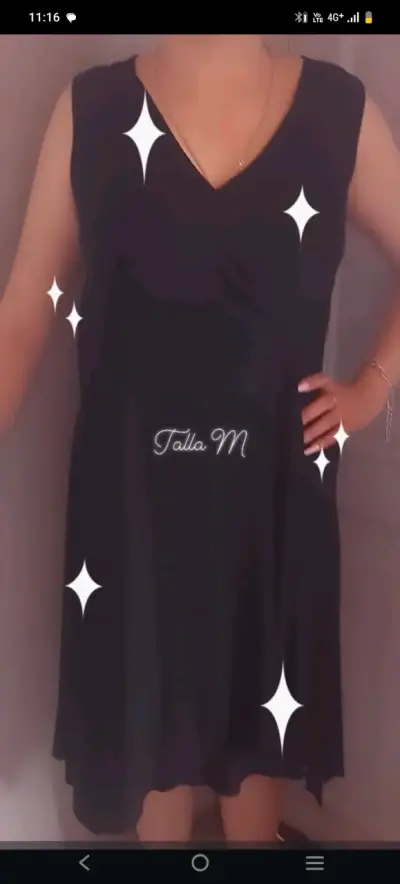 Vestido negro elegante talla M - miniatura 1