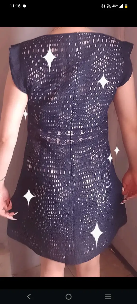 Vestido negro elegante talla M - 3