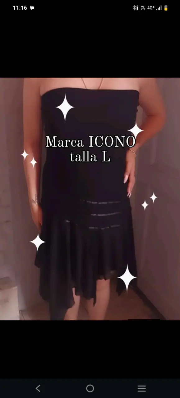 Vestido negro elegante talla M - 5