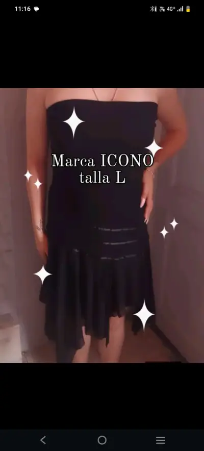 Vestido negro elegante talla M - miniatura 5