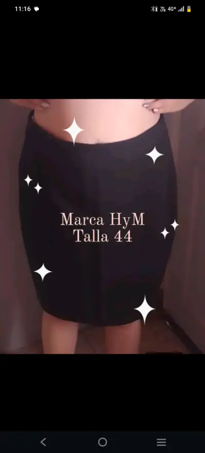 Falda negra H&M talla 44 - miniatura 1