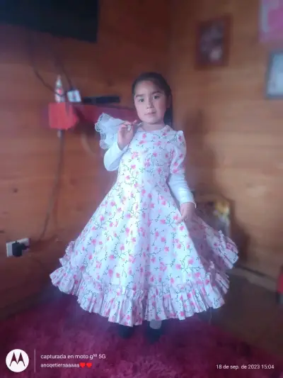 Vestido infantil de huasa talla 10-12 - miniatura 1
