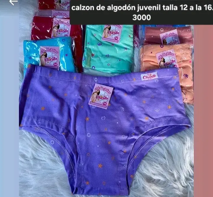 Calzón de algodón juvenil Charito talla 12 a 16