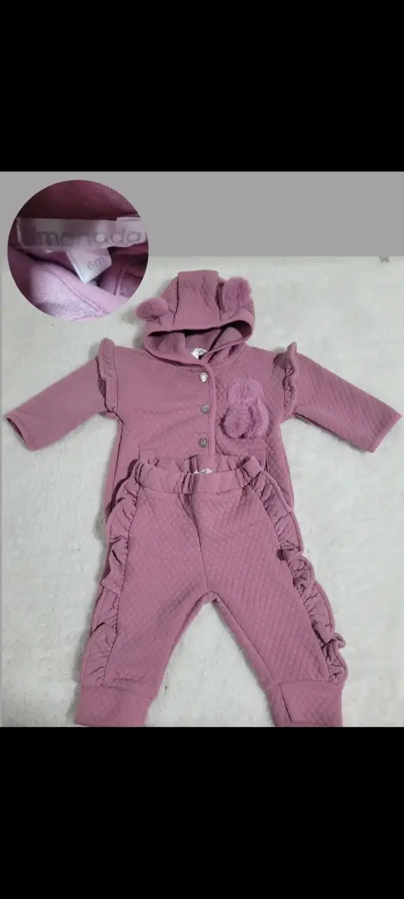 Conjunto bebé Limonada rosado con capucha