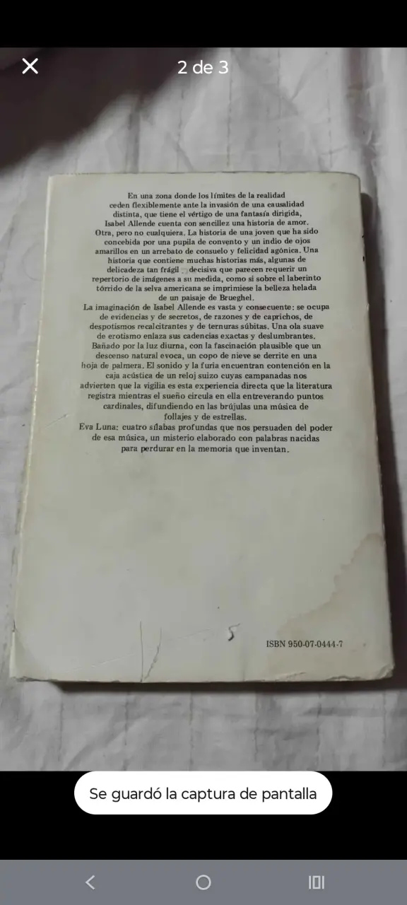 Libro 'Eva Luna' de Isabel Allende - 2