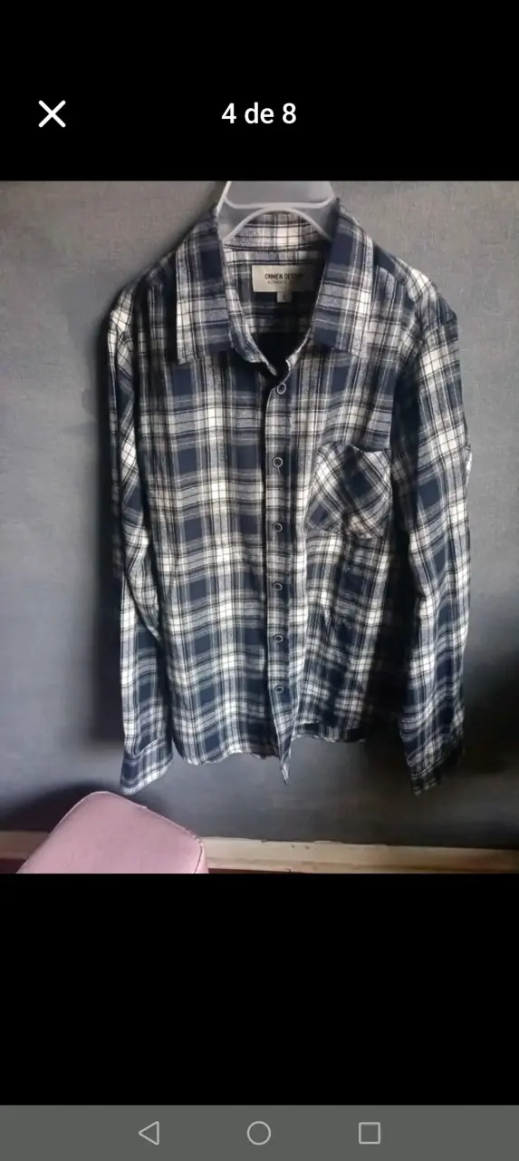 Camisa de franela a cuadros roja y negra - 2