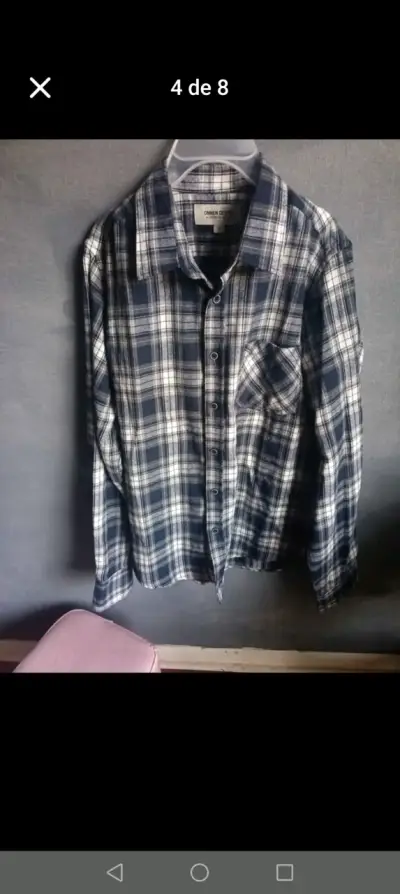 Camisa de franela a cuadros roja y negra - miniatura 2