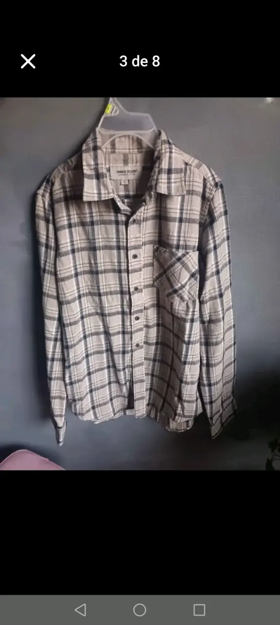 Camisa de franela a cuadros roja y negra - 5