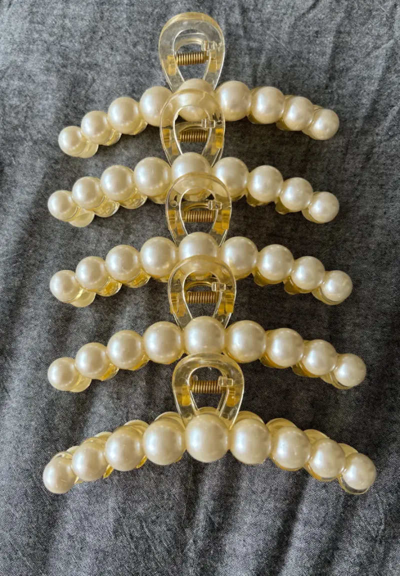 Pinzas para el cabello con perlas