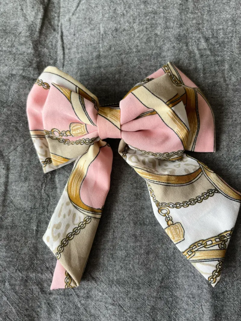 Lazo para el pelo de tela estampado - 1