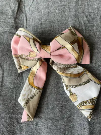 Lazo para el pelo  de tela estampado - miniatura 1
