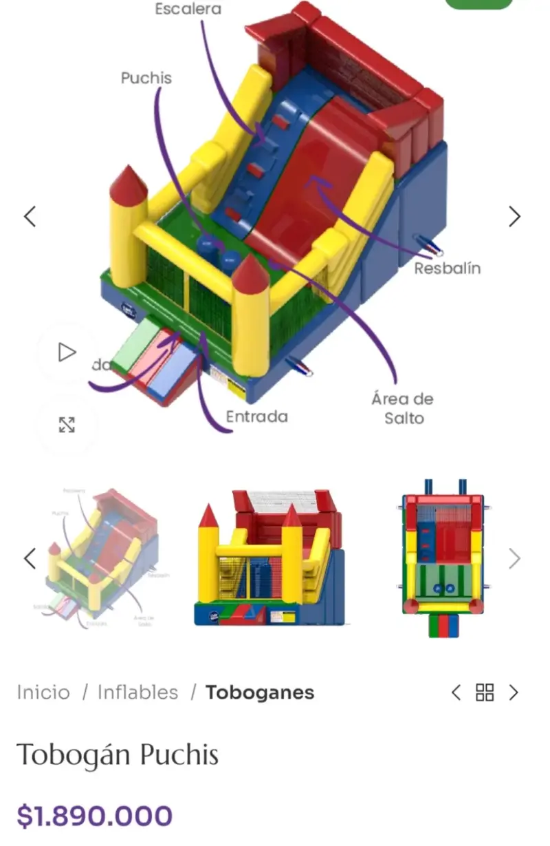 Tobogán inflable Puchis multicolor