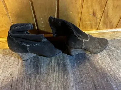 Botines de gamuza marrón mujer núm 39 pollini - miniatura 3