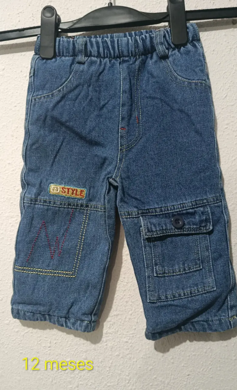 Pantalones de mezclilla para bebé 12 meses - 1