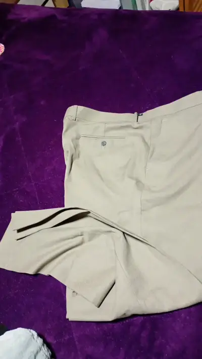 Pantalones beige de vestir para hombre T62 - miniatura 1