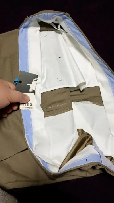 Pantalones beige de vestir para hombre T62 - miniatura 3