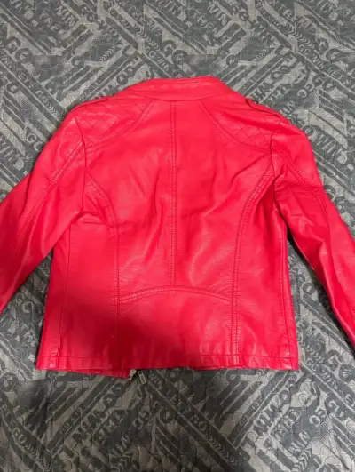 Chaqueta de cuero roja Sybilla para mujer - miniatura 2