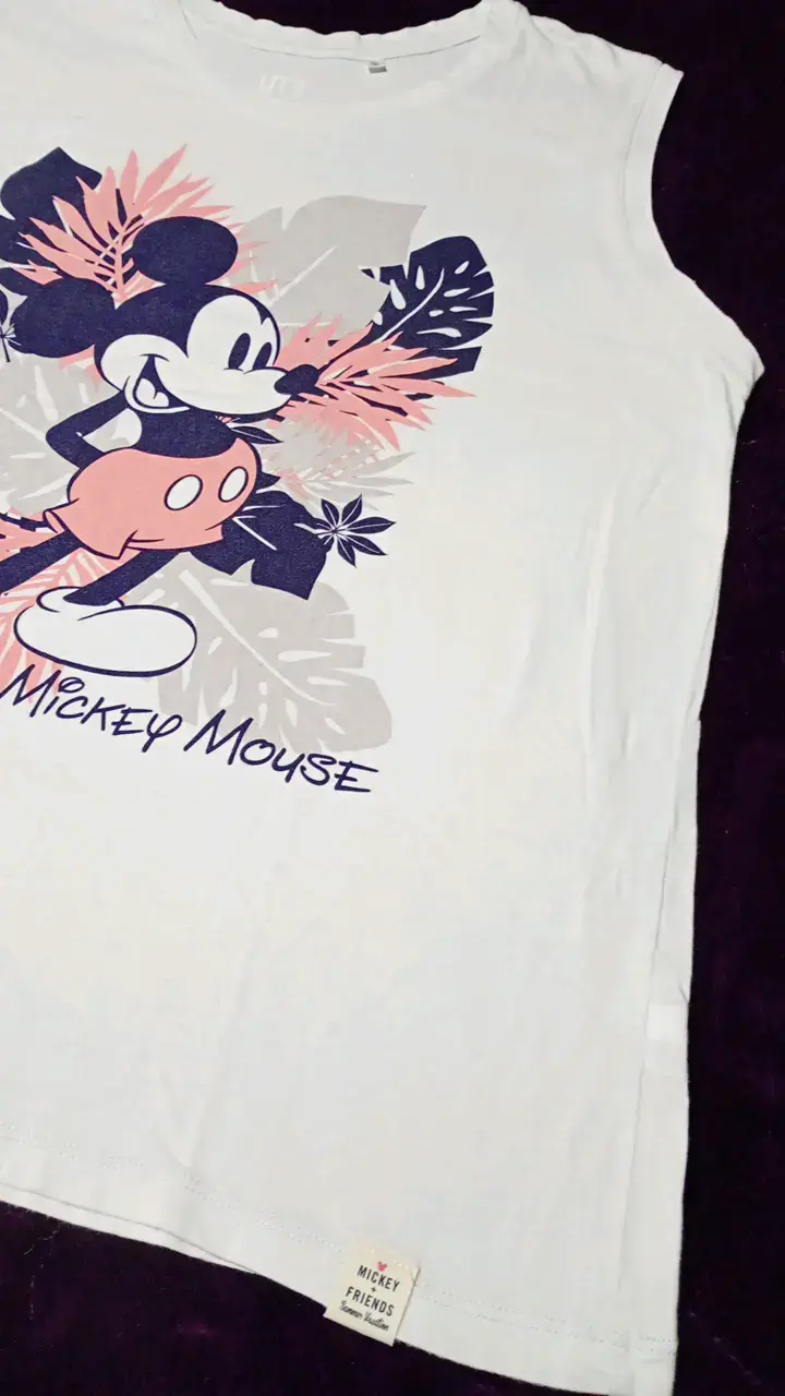 Polera sin mangas Mickey Mouse blanca - 2
